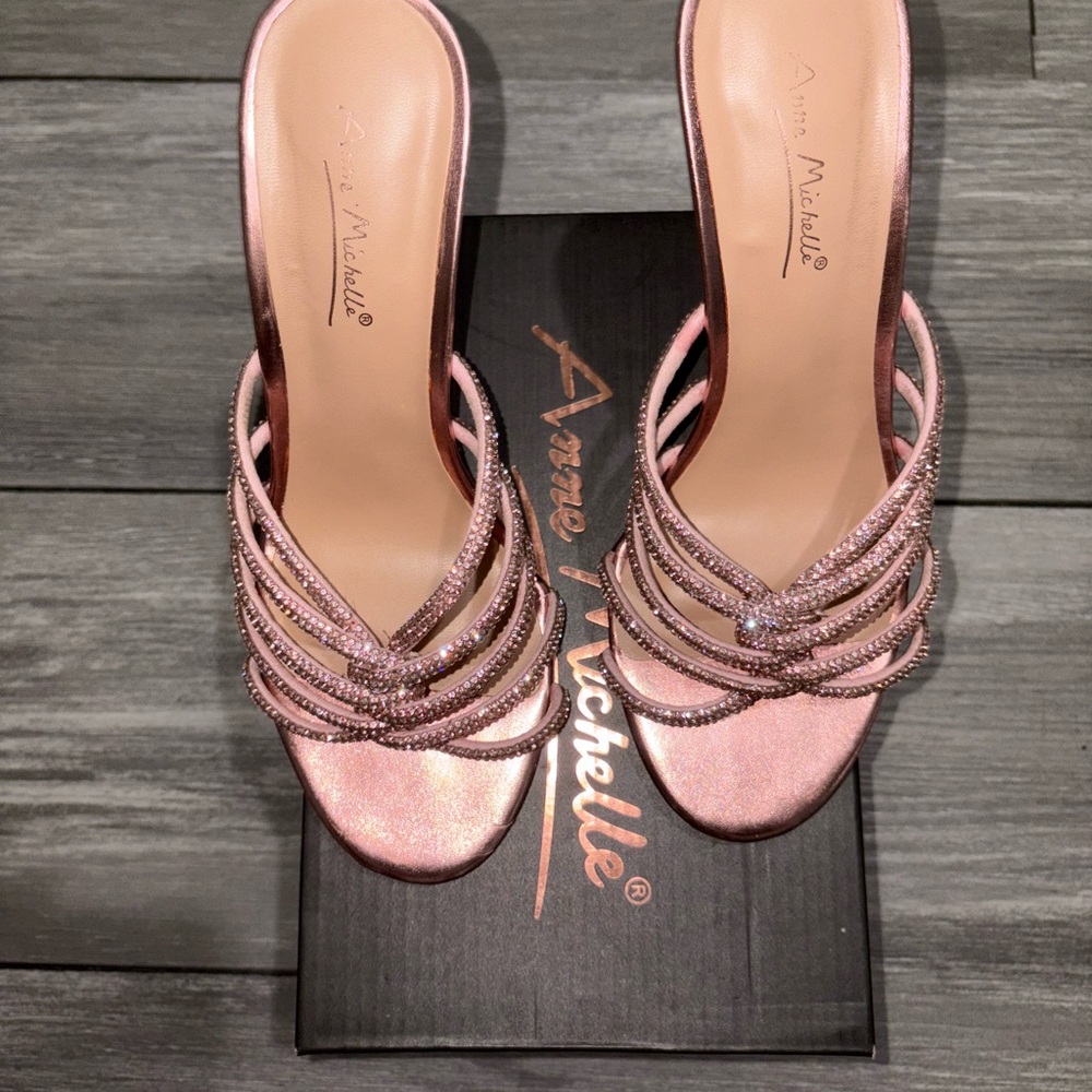 Anne Michelle Pink Strappy Women's Heels